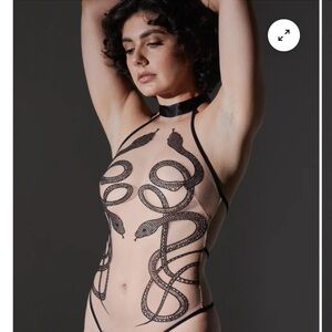 Thistle and Spire Black Reptile-Inspired Lingerie